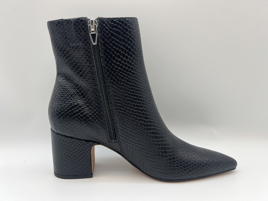 Sepatu bot gaun musim dingin tahan air wanita dengan kulit nappa liz lembut desain kulit ular di bagian atas dengan ritsleting YKK di dalam