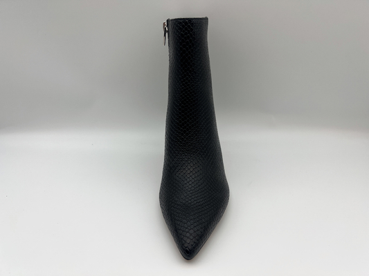 Sepatu bot gaun musim dingin tahan air wanita dengan kulit nappa liz lembut desain kulit ular di bagian atas dengan ritsleting YKK di dalam