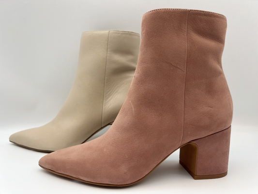 sepatu bot kaki runcing wanita dengan ritsleting logam YKK sepatu bot kulit asli nappa lembut