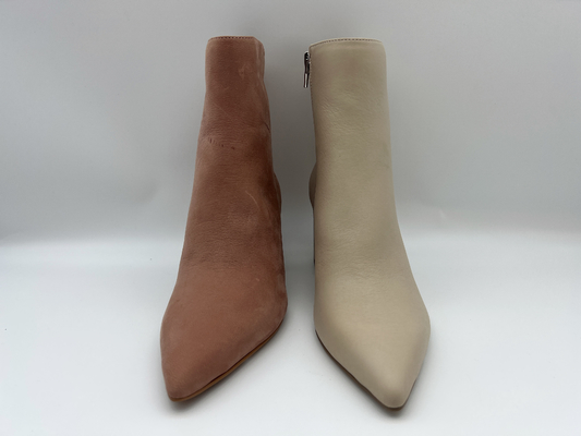 sepatu bot kaki runcing wanita dengan ritsleting logam YKK sepatu bot kulit asli nappa lembut