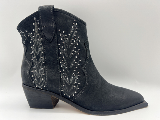 Kulit sapi lembut Womens Dress ankle Boots dengan desain kancing, tumit rendah ujung runcing dengan ritsleting nilon YKK
