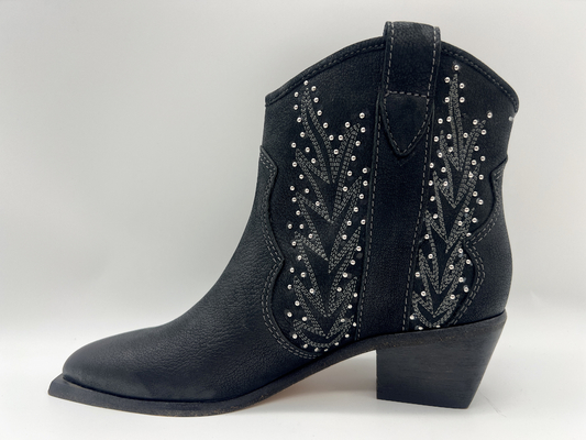 Kulit sapi lembut Womens Dress ankle Boots dengan desain kancing, tumit rendah ujung runcing dengan ritsleting nilon YKK