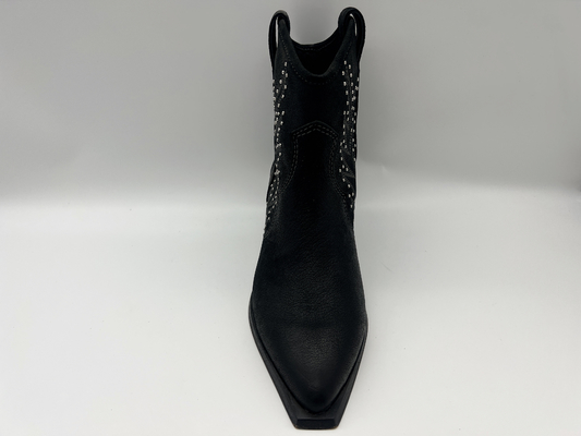 Kulit sapi lembut Womens Dress ankle Boots dengan desain kancing, tumit rendah ujung runcing dengan ritsleting nilon YKK