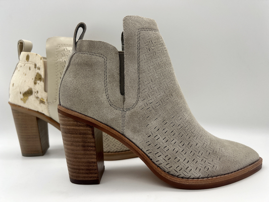 Abs heel dengan TPR outsole, kulit suede retak lembut dan kulit rambut metalik Womens Dress ankle Boots