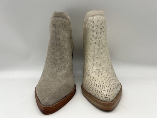 Abs heel dengan TPR outsole, kulit suede retak lembut dan kulit rambut metalik Womens Dress ankle Boots