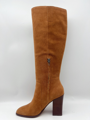 Sepatu Bot Kulit Wanita Asli High Ankle Boots Square Toe ROHS Disetujui