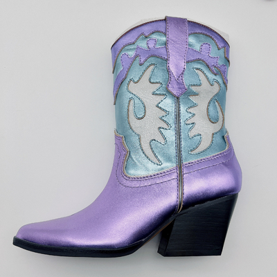 #6 - #11 Sepatu Bot Kulit Wanita Ungu Wanita Ujung Runcing Sepatu Bot Semata Kaki SGS