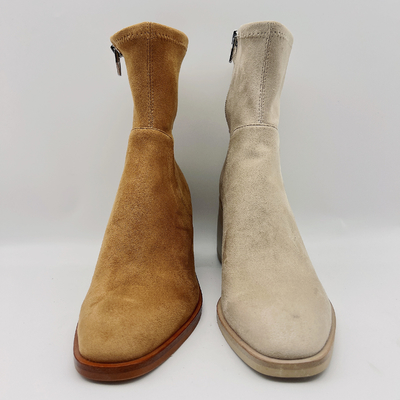 Sepatu Bot Wanita Nyaman / Sepatu Bot Kantor Tan Suede Wanita