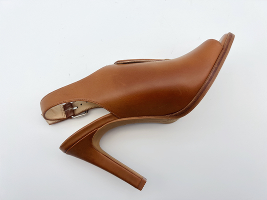 Tan High Heel Sandal Kaki Terbuka #6 - #11 Sandal Wanita Kulit Asli SGS