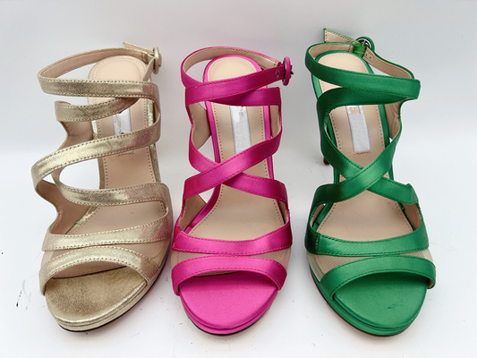 3 Inch Wanita Sandal Kulit Lembut Ujung Terbuka Elastis Stiletto Sandal Hak Tinggi