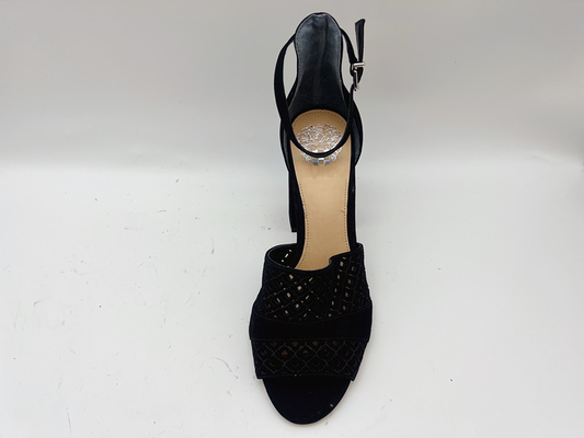Sandal Kulit Lembut Wanita Nubuck Lembut Hitam #6-#11 Dengan Jaring Ikan Atas