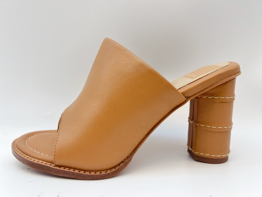 Sepatu Wanita Kulit Sapi Lembut OEM Tan Open Toe Sandal Thong
