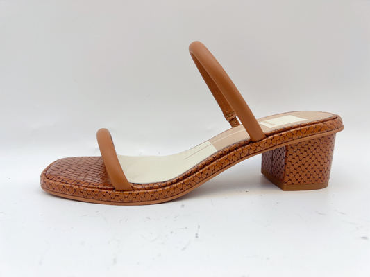Sandal Wanita Coklat Kaki Terbuka Nyaman 2cm Sandal Satu Tali Dengan Cetakan Croco