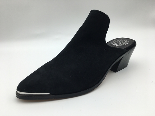 Sepatu Kulit Datar Wanita Kustom Tan / Abu-abu / Hitam Sepatu Hak Rendah Kaki Tertutup