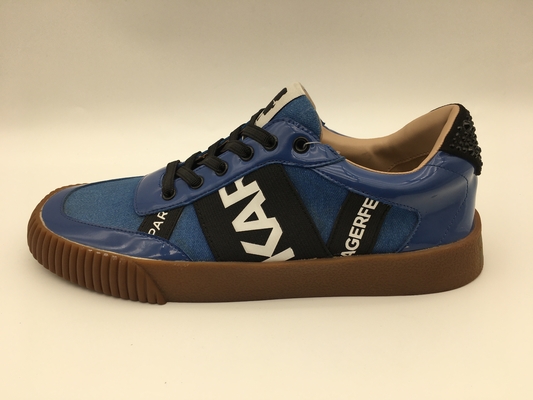 Sepatu Santai Wanita Navy Non Slip Satu Unit TPR Outsole Dengan Lateks yang Dapat Dipakai