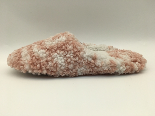 Sandal Wanita Lembut Berwarna Pink / Tulang Close Toe Two Tone Fur Dengan Satu Unit Outsole TPR