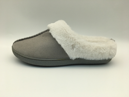 Sandal Bulu Hangat Musim Dingin Sepatu Kulit Dua Warna Nyaman Atas Microsuede