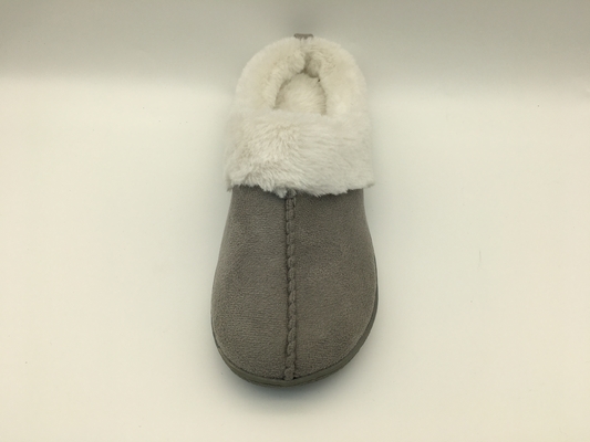 Sandal Bulu Hangat Musim Dingin Sepatu Kulit Dua Warna Nyaman Atas Microsuede