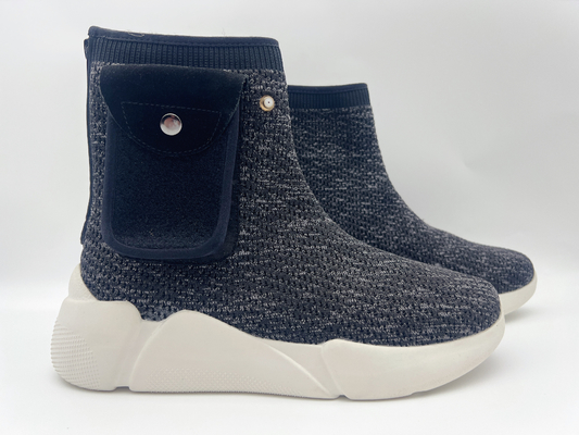 Sepatu Kerja Wanita Tahan Slip Hitam Campuran Navy Nyaman