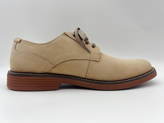 Lt Tan Womens Leather Slip Resistant Work Shoes Lembut ODM / OEM