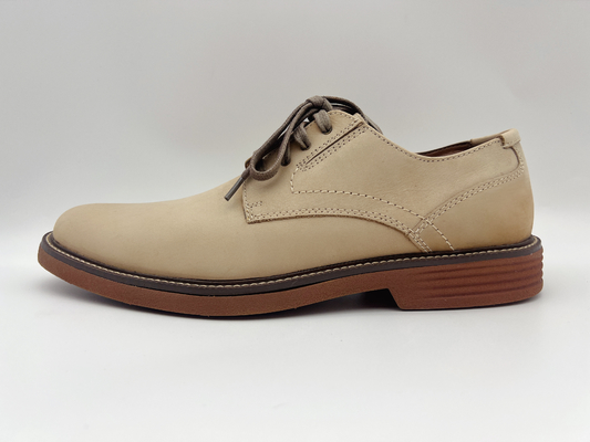 Lt Tan Womens Leather Slip Resistant Work Shoes Lembut ODM / OEM