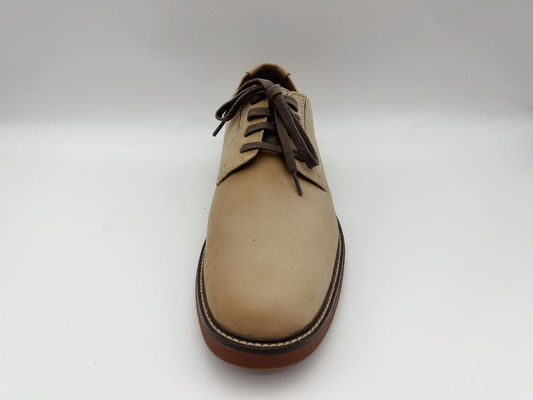 Lt Tan Womens Leather Slip Resistant Work Shoes Lembut ODM / OEM