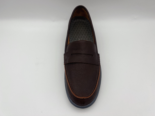 Sepatu Kerja Nyaman Tahan Slip Sepatu Kulit Lembut Dua Warna Wanita Sepatu Kulit Datar