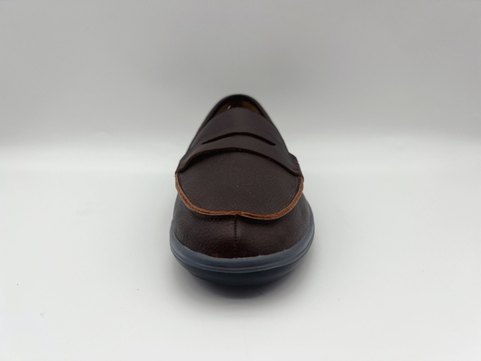 Sepatu Kerja Nyaman Tahan Slip Sepatu Kulit Lembut Dua Warna Wanita Sepatu Kulit Datar