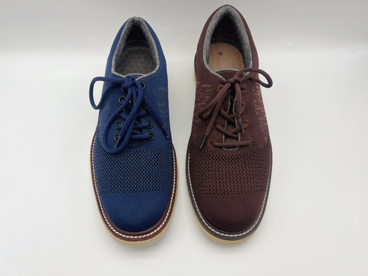 Sepatu Kerja Bertali Kulit Lembut Dua Warna Wanita Coklat Dengan Outsole Karet Satu Unit