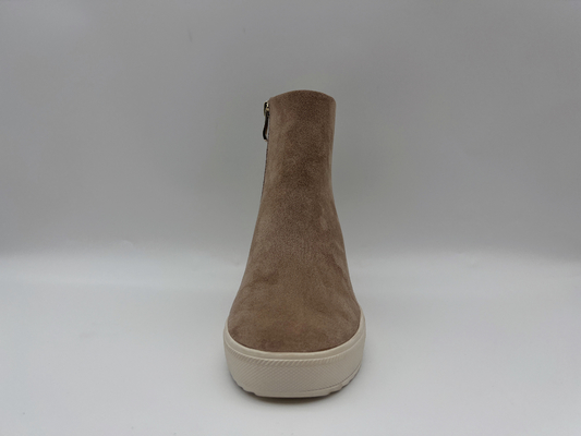 Sepatu Hiking Kulit Tan Tinggi Atas Ringan Dengan Ritsleting Logam