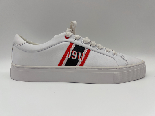 Sepatu Olahraga Anti Selip Bergaya Putih Sepatu Tenis Kulit Wanita Putih