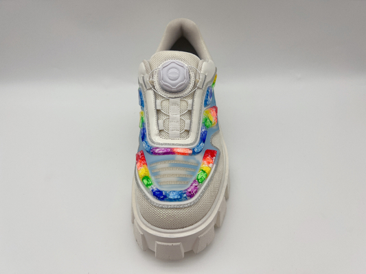 Sepatu Santai Putih Trendi Non slip Sepatu Kasual Platform Wanita Dengan Penyimpanan Tali Sepatu