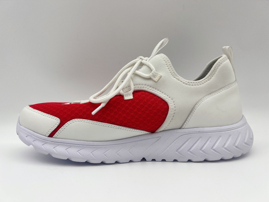 Sepatu Santai Wanita Merah Biru Lembut Nappa Pu Dengan Outsole Karet Satu Unit