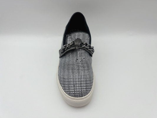 Platform Nyaman Sepatu Santai Wanita Campuran Lembut Kain Tekstil Hitam / Putih