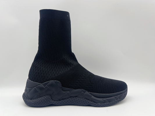 Sepatu Flat Non Slip Nyaman, Sepatu High Top Kulit Hitam Tahan Lama