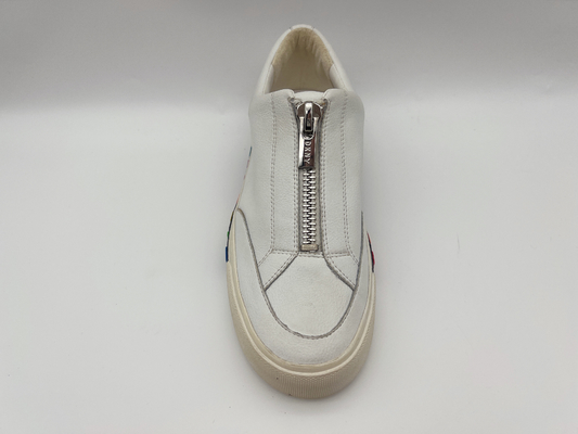 ODM Kustom Sepatu Olahraga Atletik Sepatu Tenis Kulit Paten Wanita Lembut Dengan Ritsleting Logam
