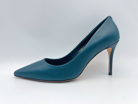 Sepatu Pumps Wanita Angkatan Laut Ujung Runcing Toe Tertutup Dengan Stiletto 5cm