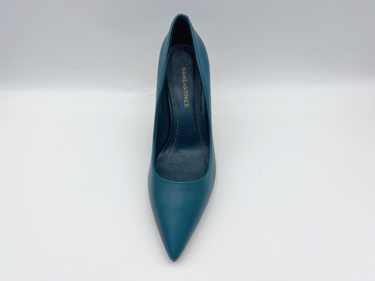 Sepatu Pumps Wanita Angkatan Laut Ujung Runcing Toe Tertutup Dengan Stiletto 5cm