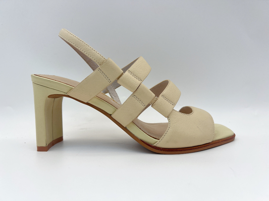 Beige Open Toe Women Pumps Shoes Kulit Asli Dengan Bagian Atas Kulit Lintah Lembut