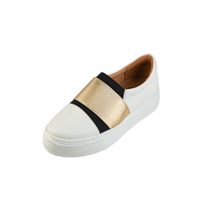 Sepatu Hiking Kulit Loafers Putih Dengan Bagian Atas Kulit Sapi Lembut