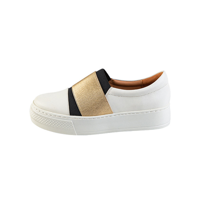 Sepatu Hiking Kulit Loafers Putih Dengan Bagian Atas Kulit Sapi Lembut