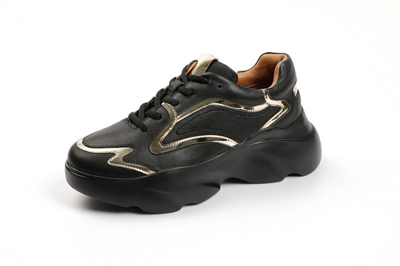 Sepatu Olahraga Atletik Wanita Platform Kustom Sepatu Non Slip Hitam