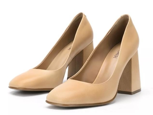 Sepatu Kulit Asli Wanita Coklat Sepatu Platform Tumit Tinggi 3 Inci Jari Kaki Tertutup