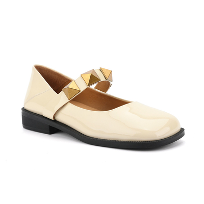 Sepatu Kulit Datar Wanita Non Slip, Wanita Cantik Wanita Sepatu Mary Jane