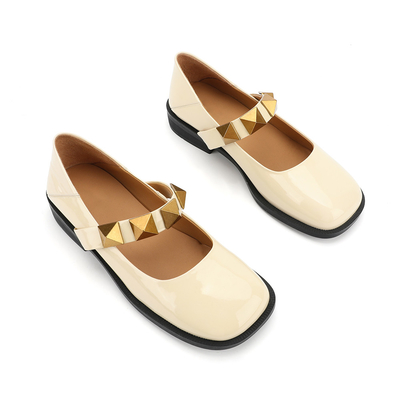 Sepatu Kulit Datar Wanita Non Slip, Wanita Cantik Wanita Sepatu Mary Jane