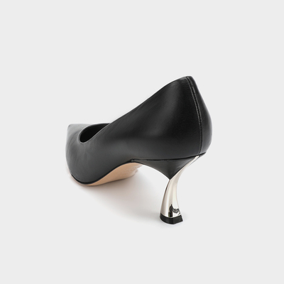 Hitam Bernapas Nyaman Tumit Rendah Sepatu Wanita tertutup toe terbuka punggung kaki sepatu kulit formal