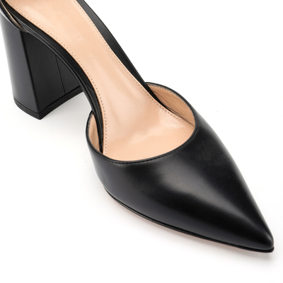 Square Heel Tan Ankle Strap Shoes, 8cm Ankle Strap Sepatu Wanita