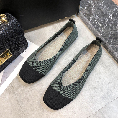Grosir Sepatu Anyaman Rajut Ringan 2021 Sepatu Flat Bernapas Untuk Wanita Gaya Baru