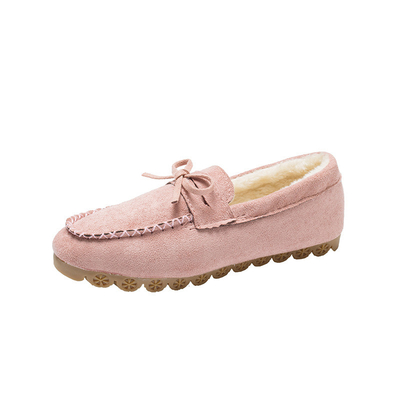 Flat Daging Sapi Tendon Plus Beludru Kasual Wanita Kapas Sepatu Malas
