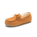 Flat Daging Sapi Tendon Plus Beludru Kasual Wanita Kapas Sepatu Malas